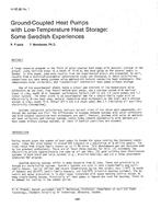 HI-85-26-1 — Ground-Coupled Heat Pumps with Low-Temperature Heat Storage: Some Swedish Experiences