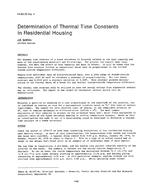 HI-85-28-4 — Determination of Thermal Time Constants in Residential Housing