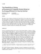 2891 — The Feasibility of Using a Photoelectric Cigarette Smoke Detector for Energy-Efficient Air Quality Control