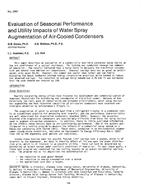 2897 — Evaluation of Seasonal Performance and Utility Impacts of Water Spray Augmentation of Air-Cooled Condensers