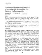 2902 (RP-378) — Experimental Study on Condensation of Refrigerant-Oil Mixtures: Part I Ã¢Â€Â” Design of the Test Apparatus