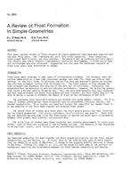 2906 — A Review of Frost Formation in Simple Geometries