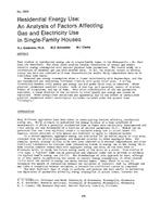 2929 — Residential Energy Use: An Analysis of Factors Affecting Gas and Electricity Use in Single-Family Houses