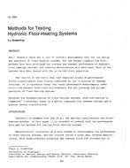 2931 — Methods for Testing Hydronic Floor-Heating Systems