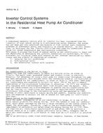 HI-85-31-2 — Inverter Control Systems in the Residential Heat Pump Air Conditioner