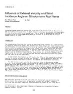 HI-85-34-2 — Influence of Exhaust Velocity and Wind Incidence Angle on Dilution from Roof Vents