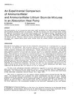 HI-85-36-4 — An Experimental Comparison of Ammonia-Water and Ammonia-Water Lithium Bromide Mixtures in an Absorption Heat Pump