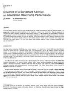 HI-85-36-5 — Influence of a Surfactant Additive on Absorption Heat Pump Performance