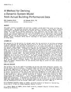 HI-85-37-1 — A Method for Deriving a Dynamic System Model from Actual Building Performance Data