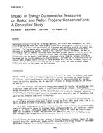 HI-85-39-2 — Impact of Energy Conservation Measures on Radon and Radon Progeny Concentrations: A Controlled Study