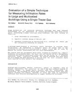 HI-85-40-4 — Evaluation of a Simple Technique for Measuring Infiltration Rates in Large and Multicelled Buildings Using a Single Tracer Gas