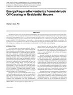 Energy Required to Neutralize Formaldehyde Off-Gassing in Residential Houses