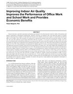 Improving Indoor Air Quality Improves the Performance of Office Work and School Work and Provides Economic Benefits