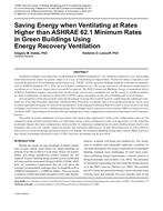 Saving Energy when Ventilating at Rates Higher than ASHRAE 62.1 Minimum Rates in Green Buildings Using Energy Recovery Ventilation