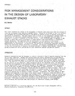 NT-87-25-1 — Risk Management Considerations in the Design of Laboratory Exhaust Stacks