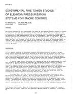 NT-87-26-3 — Experimental Fire Tower Studies of Elevator Pressurization Systems for Smoke Control