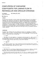 NT-87-27-1 — Computation of Discharge Coefficients for Laminar Flow in Rectangular and Circular Openings