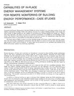 NT-87-28-1 — Capabilities of In-Place Energy Management Systems for Remote Monitoring of Building Energy Performance Â— Case Studies