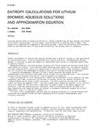 NT-87-29-1 — Entropy Calculations for Lithium Bromide Aqueous Solutions and Approximation Equation