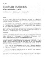 3054 — Generalized Weather Data for Canadian Cities