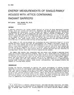 3065 — Energy Measurements of Single-Family Houses with Attics Containing Readiant Barriers