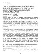 3082 (RP-478) — The Interrelationships Between the Physical Properties of Fibrous Duct Lining Materials and Lined Duct Sound Attenuation