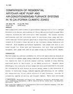 3086 — Comparison of Residential Air-to-Air Heat Pump and Air-Conditioner / Gas Furnace Systems in 16 California Climatic Zones