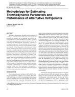 NY-08-029 (RP-1308) — Methodology for Estimating Thermodynamic Parameters and Performance of Alternative Refrigerants