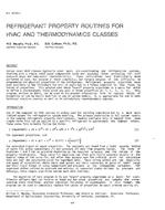 NY-87-05-1 — Refrigerant Property Routines for HVAC and Thermodynamics Classes