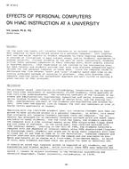 NY-87-05-5 — Effects of Personal Computers on HVAC Instruction at a University