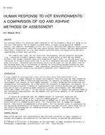 NY-87-08-1 — Human Response to Hot Environments: A Comparison of ISO and ASHRAE Methods of Assessment