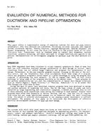 3014 — Evaluation of Numerical Methods for Ductwork and Pipeline Optimization