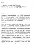 3015 — Thermodynamic Properties of Lithium Bromide/Water Solutions