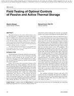 OR-10-015 — Field Testing of Optimal Controls of Passive and Active Thermal Storage