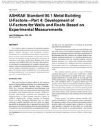 OR-10-020 — ASHRAE Standard 90.1 Metal Building U-Factors-Part 4: Development of U-Factors for Walls and Roofs Based on Experimental Measurements