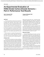 OR-10-028 — An Experimental Evaluation of HVAC-Grade Carbon Dioxide Sensors: Part 2, Performance Test Results