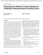 OR-10-040 (RP-1254) — Evaluating the Ability of Unitary Equipment to Maintain Adequate Space Humidity Levels