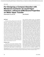 OR-10-043 — For Designing a Compact Absorber with Membrane Contactor at Liquid-Vapor Interface-Influence of Membrane Properties on Water Vapor Transfer