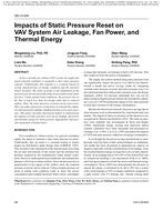 OR-10-046 — Impacts of Static Pressure Reset on VAV System Air Leakage, Fan Power, and Thermal Energy