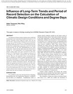 OR-10-048 (RP-1453) — Influence of Long-Term Trends and Period of Record Selection on the Calculation of Climatic Design Conditions and Degree Days