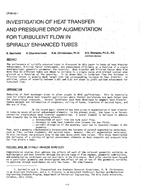 OT-88-05-1 — Investigation of Heat Transfer and Pressure Drop Augmentation for Turbulent Flow in Spirally Enhanced Tubes