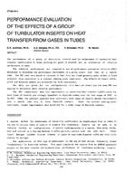 OT-88-05-5 — Performance Evaluation of the Effects of a Group of Turbulator Inserts on Heat Transfer from Gases in Tubes