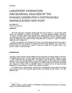 OT-88-06-3 — Laboratory Examination and Seasonal Analyses of the Dynamic Losses for a Continuously Variable-Speed Heat Pump