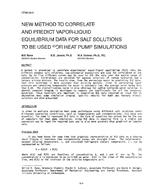 OT-88-20-3 — New Method to Correlate and Predict Vapor-Liquid Equilibrium Data for Salt Solutions to Be Used For Heat Pump Simulations