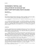 3149 — Economics, Testing, and Evaluation of an Exhaust Air Heat Pump for R-2000 (Tight) Houses