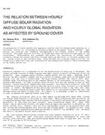 3160 — The Relation Between Hourly Diffuse Solar Radiation and Hourly Global Radiation as Affected by Ground Cover