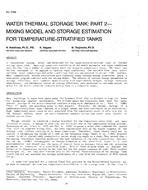 3168 — Water Thermal Storage Tank: Part 2 Mixing Model and Storage Estimation for Temperature-Stratified Tanks