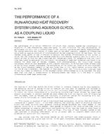 3176 — The Performance of a Run-Around Heat Recovery System Using Aqueous Glycol as a Coupling Liquid