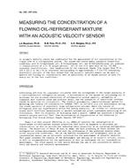 3181 (RP-356) — Measuring the Concentration of a Flowing Oil-Refrigerant Mixture with an Acoustic Velocity Sensor