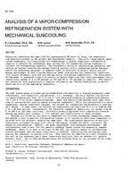 3184 — Analysis of a Vapor-Compression Refrigeration System with Mechanical Subcooling